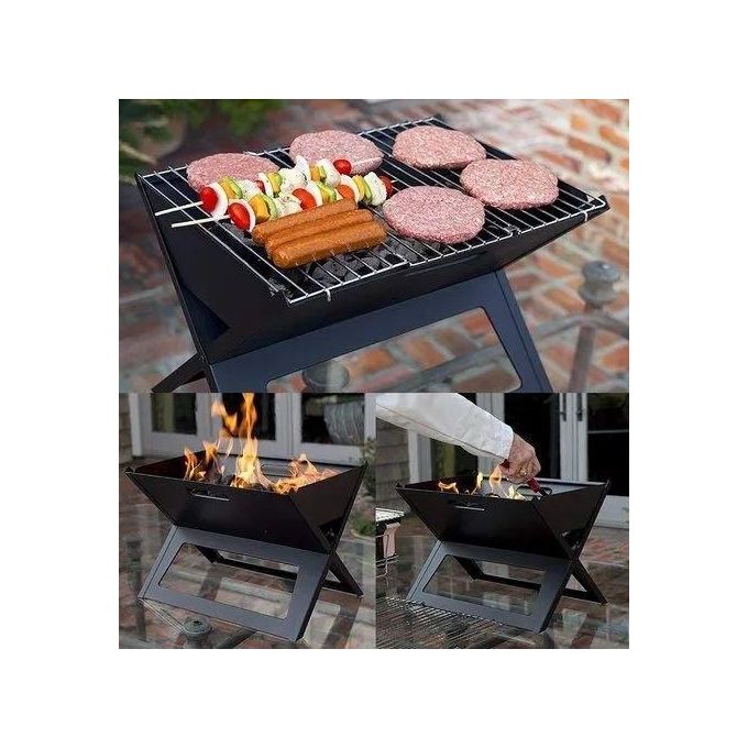 شواية فحم محمولة الحجم الكبير Barbecue à charbon pliable Barbecue à charbon pliable