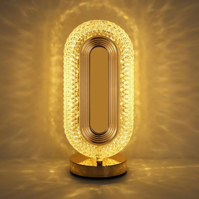 مصباح طاولة كريستالي يعمل باللمس، مزود بمنفذ Crystal Table Lamp USB Lampe de Table Cristal Tactile USB 3 Couleurs Éclairage Ambiance