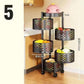رف مطبخ دوار متعدد الطبقات سلة تخزين أسطوانية 360 درجة Etagère de Cuisine Rotative Multi-Couches Panier de Rangement Cylindrique