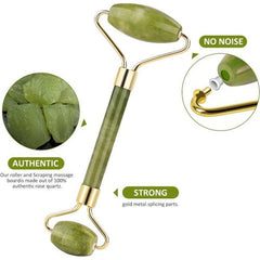 حجر طبيعي لعلاج التجاعيد وإزالة السموم وشد البشرة Ensemble de massage facial avec rouleau de jade et Gua Sha