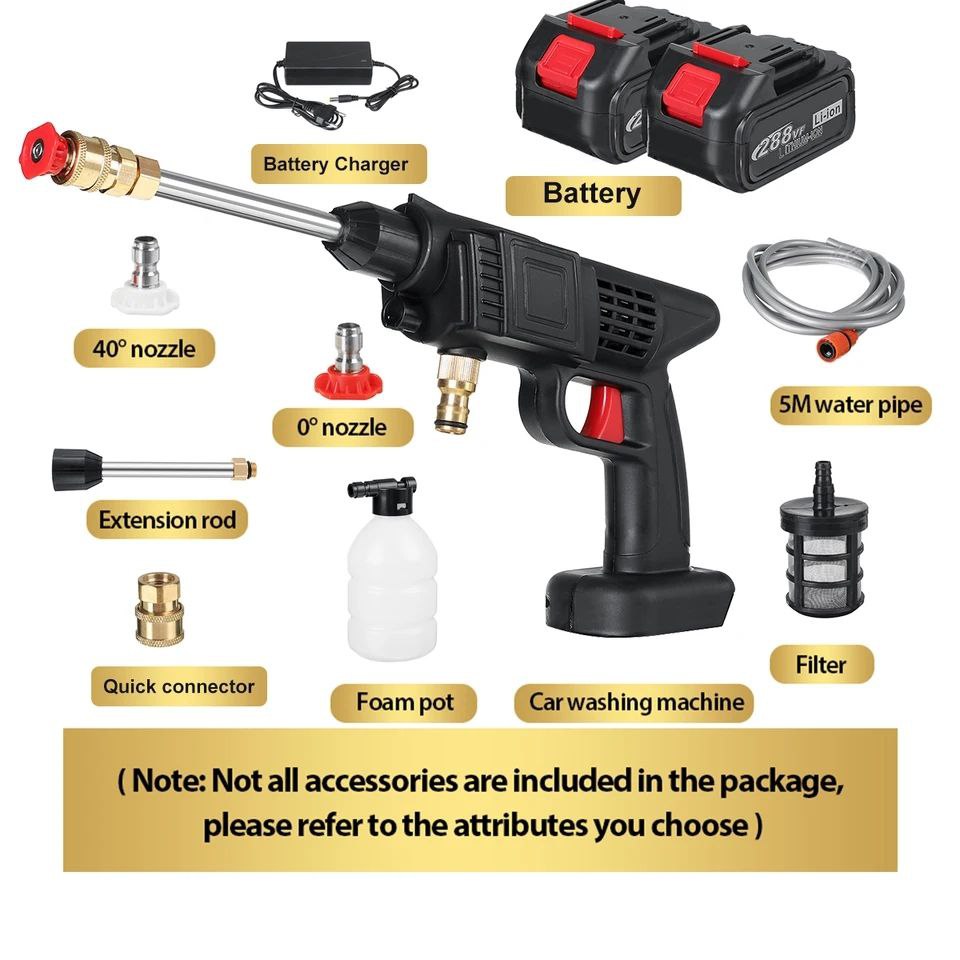 مسدس رش المياه الكهربائي القابل للشحن مع بطاريتين Pistolet  Pulvérisateur d'eau rechargeable 48 V avec double batterie