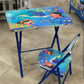 Bureau Enfant Pliant avec Chaise Thème Océan مكتب أطفال قابل للطي مع كرسي تصميم مستوحى من المحيط