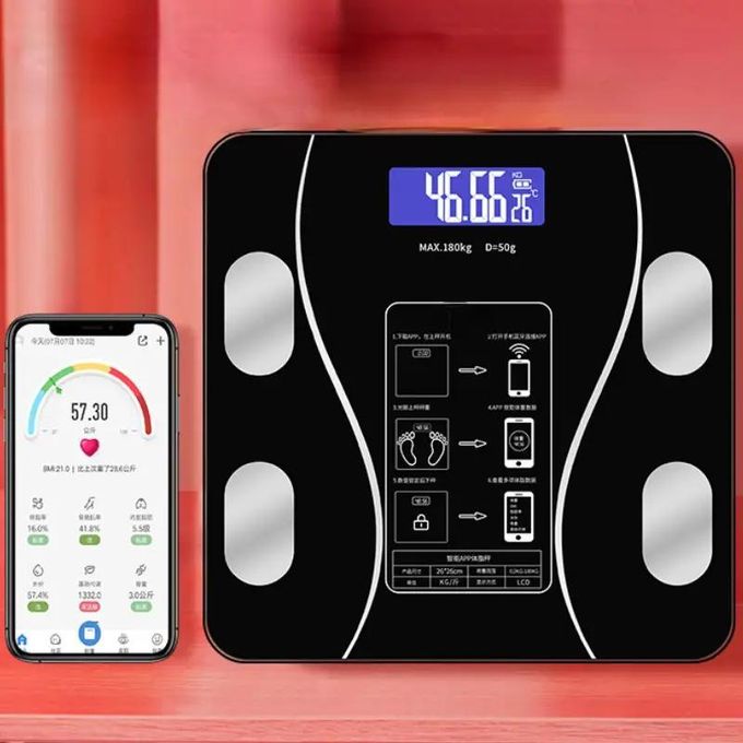 ميزان قياس تكوين الجسم المتصل بشاشة عرض على الهاتف الذكي Balance Bluetooth Haute Précision impédancemètre connectée