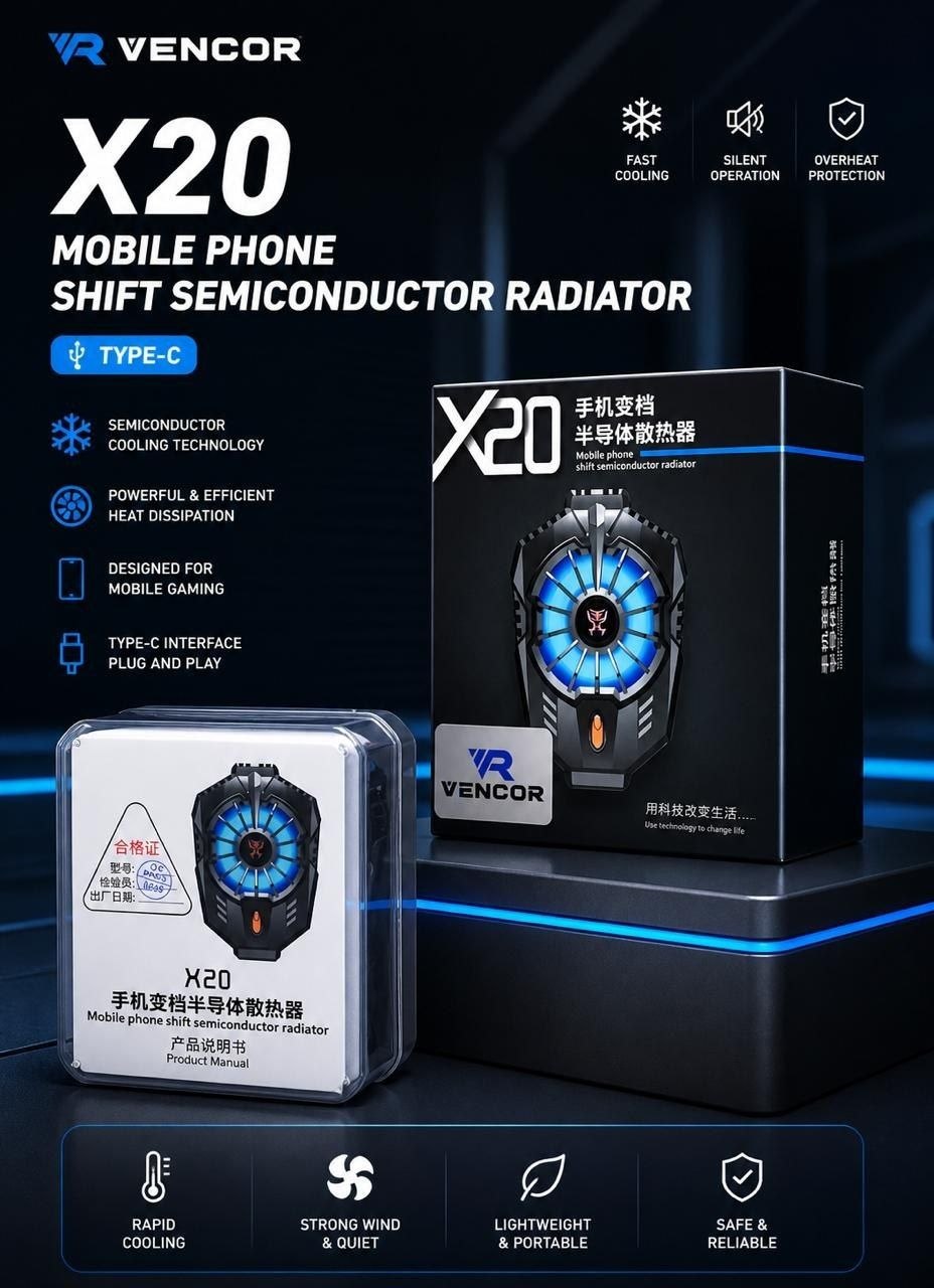 Radiateur de téléphone portable VENCOR X20 مبرد هاتف محمول مبرد هاتف تبريد سريع