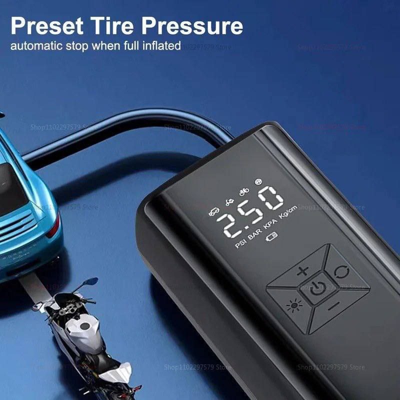 ضاغط هواء محمول قابل للشحن لإطارات السيارة 12V، 150