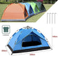 خيام تخييم متعددة الألوان لأربعة أشخاص، 208x208x145 سم Tentes multicolor de Camping 4 PERSONNES