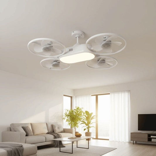 Ventilateur de plafond avec télécommande et éclairage intégré مروحة سقف على شكل طائرة بدون طيار مع إضاءة وجهاز تحكم عن بعد