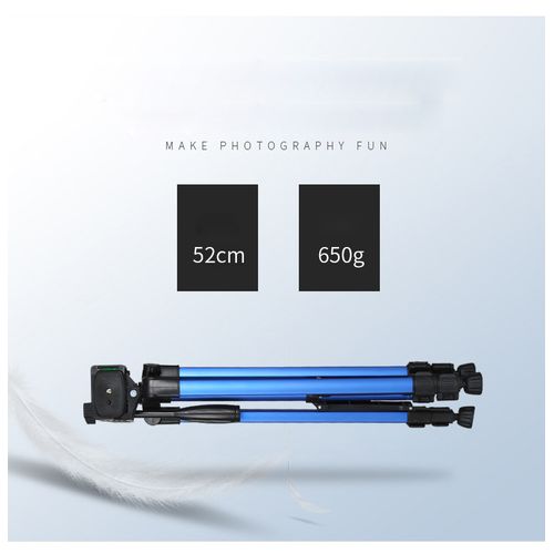 Trépied professionnel en aluminium bleu 3366 TRIPOD حامل احترافي ثلاثي القوائم أزرق من الألومنيوم ، للهواتف الذكية والكاميرات