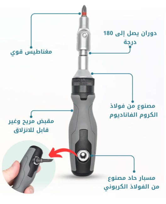 Boite Tournevis à cliquet Tournevis de précision Douilles مجموعة مفكات براغي سقاطة 42 في 1، مفكات براغي دقيقة، مقابس، أدوات إصلاح الهواتف والحواسيب الشخصية و حقيبة