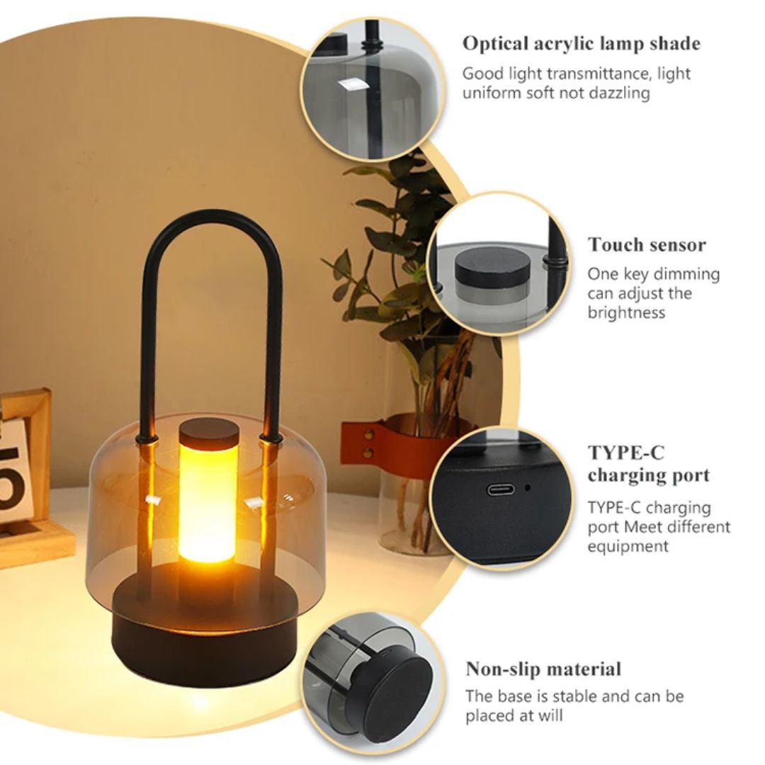 مصباح طاولة لاسلكي، مصباح خارجي LED قابل لإعادة الشحن Lampe de Table Sans Fil,LED lampe rechargeable exterieur,lampe de chevet tactile