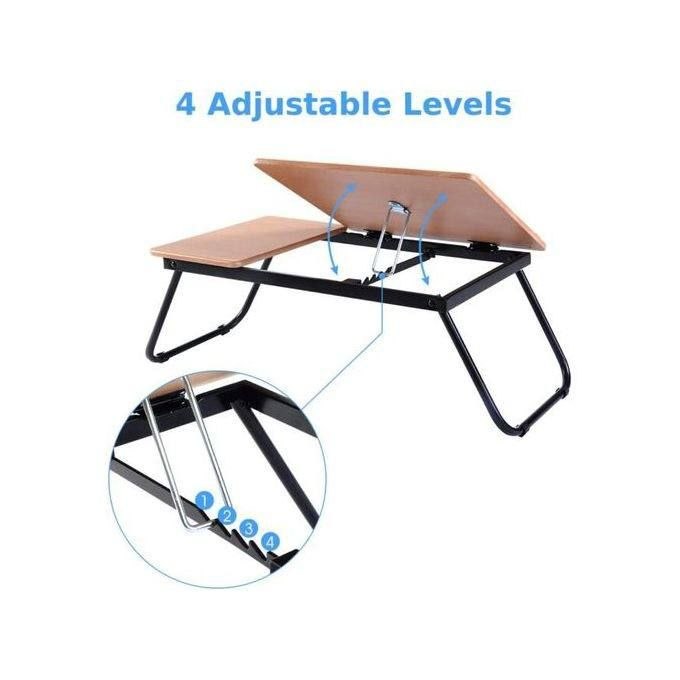 طاولة كمبيوتر محمول قابلة للطي مع وظائف متعددة Table de lit Support réglable et pliable, en MDF et métal