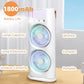 مروحة تكييف هواء صغيرة برأسين، 3 سرعات، قابلة لإعادة الشحن Ventilateur mini Climatiseur à Double tête