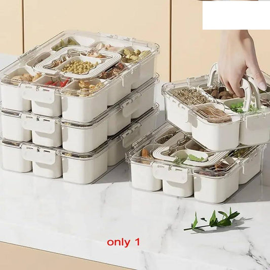 Plateau de service divisé en grilles avec couvercle Air-Tight