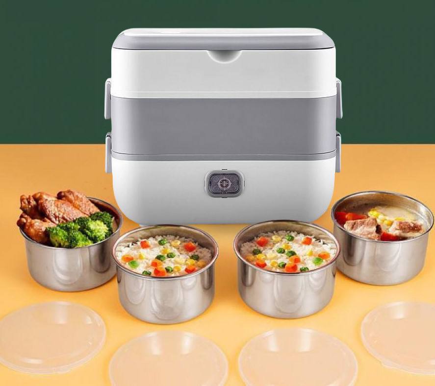 LunchBox Électrique Multifonction علبة غداء كهربائية متعددة الوظائف حاوية تسخين وطهي من الفولاذ المقاوم للصدأ