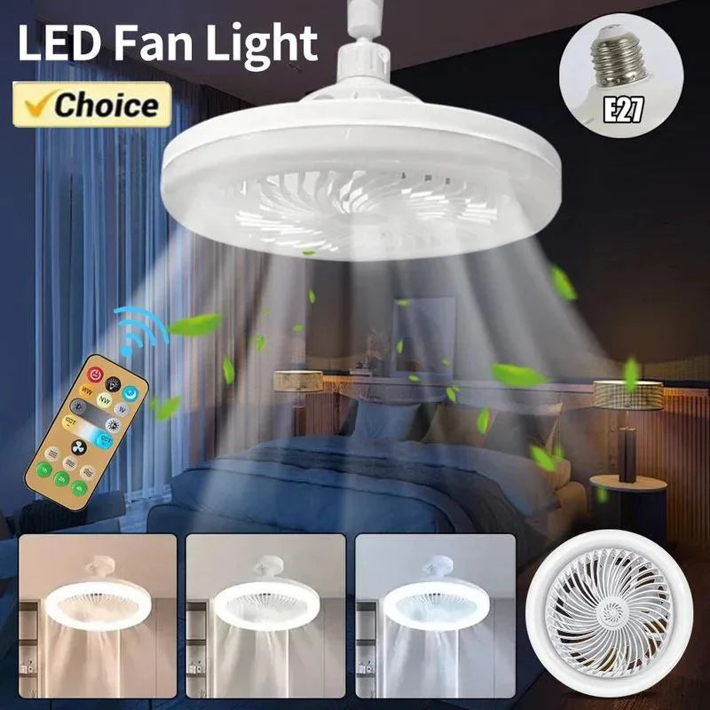 Ventilateur de plafond LED rotatif avec lampe LED مروحة سقف دوارة مزودة بإضاءة LED