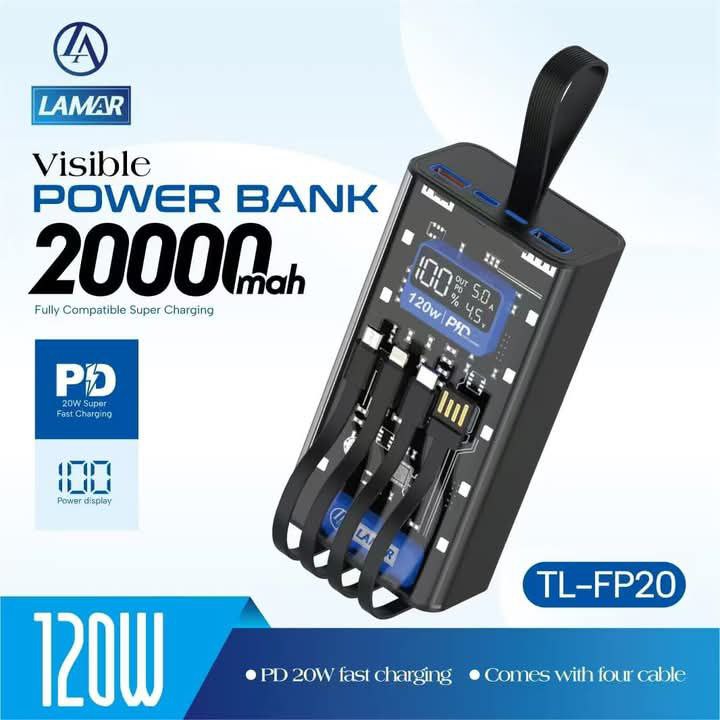 Power bank 20000mAh 120W model TL-FP20 PD 20W VISIBLE