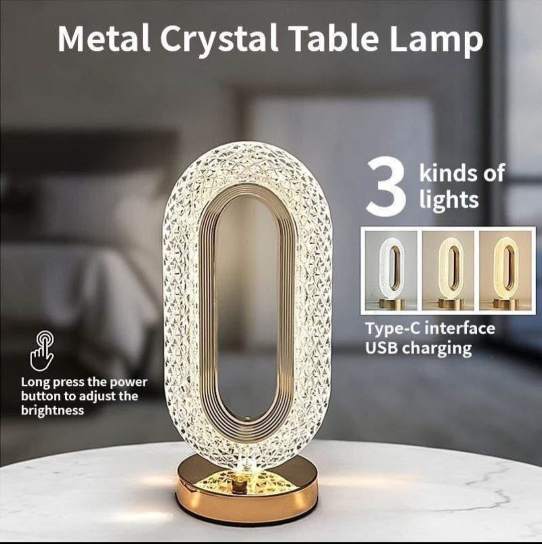 مصباح طاولة فاخر يعمل باللمس بتقنية LED Lampe de Table LED Tactile en cristal de LUXE