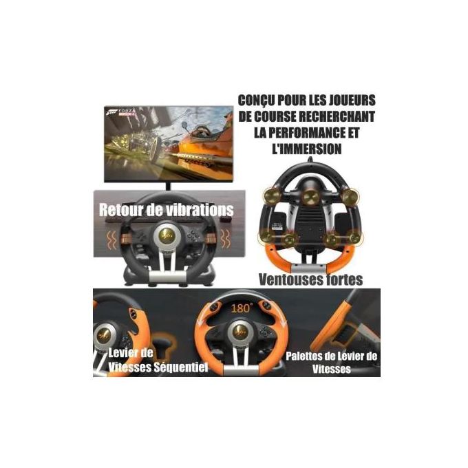 عجلة قيادة الألعاب PxN V3 Pro مع دواسات Pxn V3 Pro Jeu de Volant avec Pédales