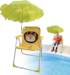 Chaise de plage pliante jaune pour enfant كرسي شاطئ أصفر قابل للطي للأطفال