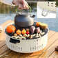 شواية فحم دائرية محمولة متعددة الأغراض توضع على الطاولة Barbecue de Table Rond Portatif Grill à Charbon Multi-usage