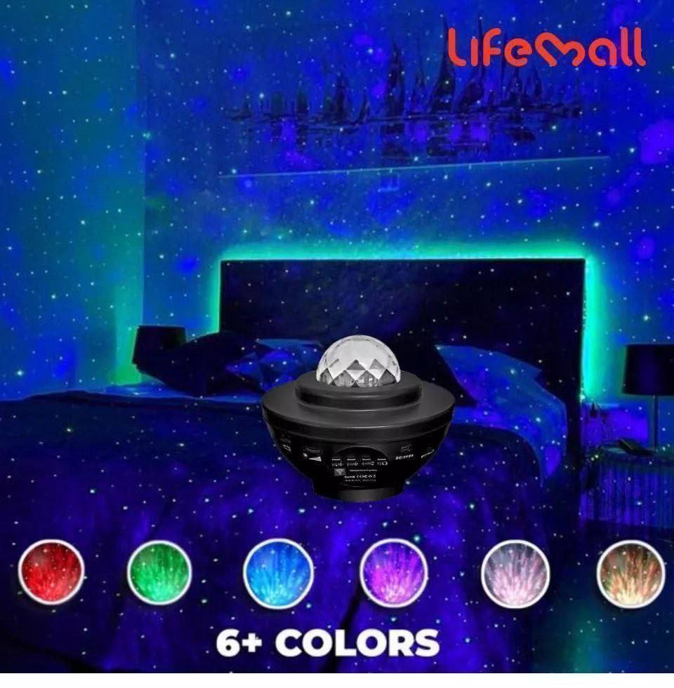 جهاز عرض ليلي مزود بإضاءة على شكل نجمة مصباح موسيقى Projector night light star lampe de musique romantique LED 3en1 avec télécommande minuterie haut-parleur