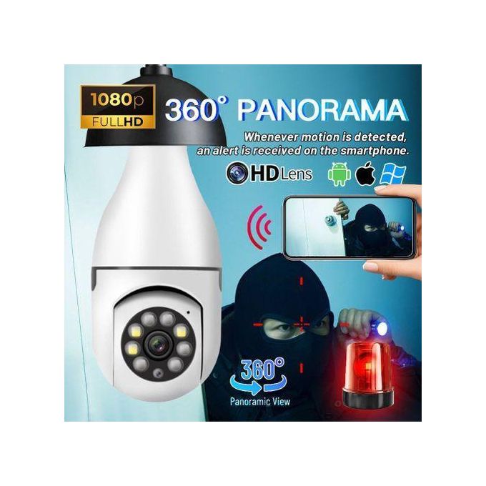 كاميرا ذكيةعلى شكل مصباح تعمل بتقنية Caméra intelligente 1080P Caméra de sécurité Wi-Fi