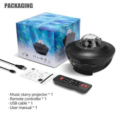 جهاز عرض ضوء ليلي مع جهاز تحكم عن بعد، جهاز عرض مكبر صوت Projecteur à lumière de nuit avec télécommande,projecteur haut-parleur Bluetooth