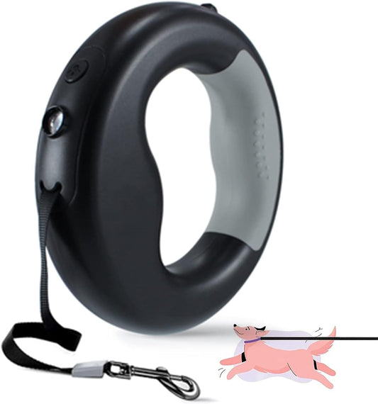 مقود كلاب قابل للسحب مزود بإضاءة LED قابلة لإعادة الشحن Laisse à chien rétractable avec lumière LED rechargeable