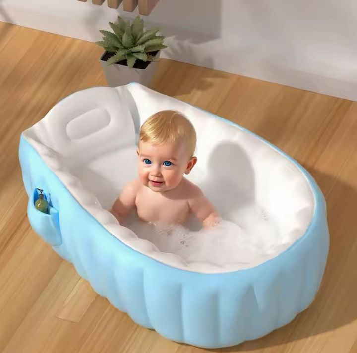 Baignoire gonflable pour bébé ,portable pour bébé avec pompe à air حوض استحمام قابل للنفخ للأطفال ,محمول للأطفال مزود بمضخة هواء