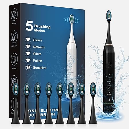 Brosse à dents électrique sonique StitchGreen M1 فرشاة أسنان كهربائية ذكية من سونيك مع 6 أوضاع تنظيف