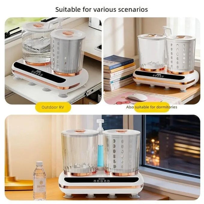 غسالة محمولة ومدمجة للملابس الداخلية بتصميم مزدوج الحوض Double gobelet machine à laver de sous-vêtements portable et compact