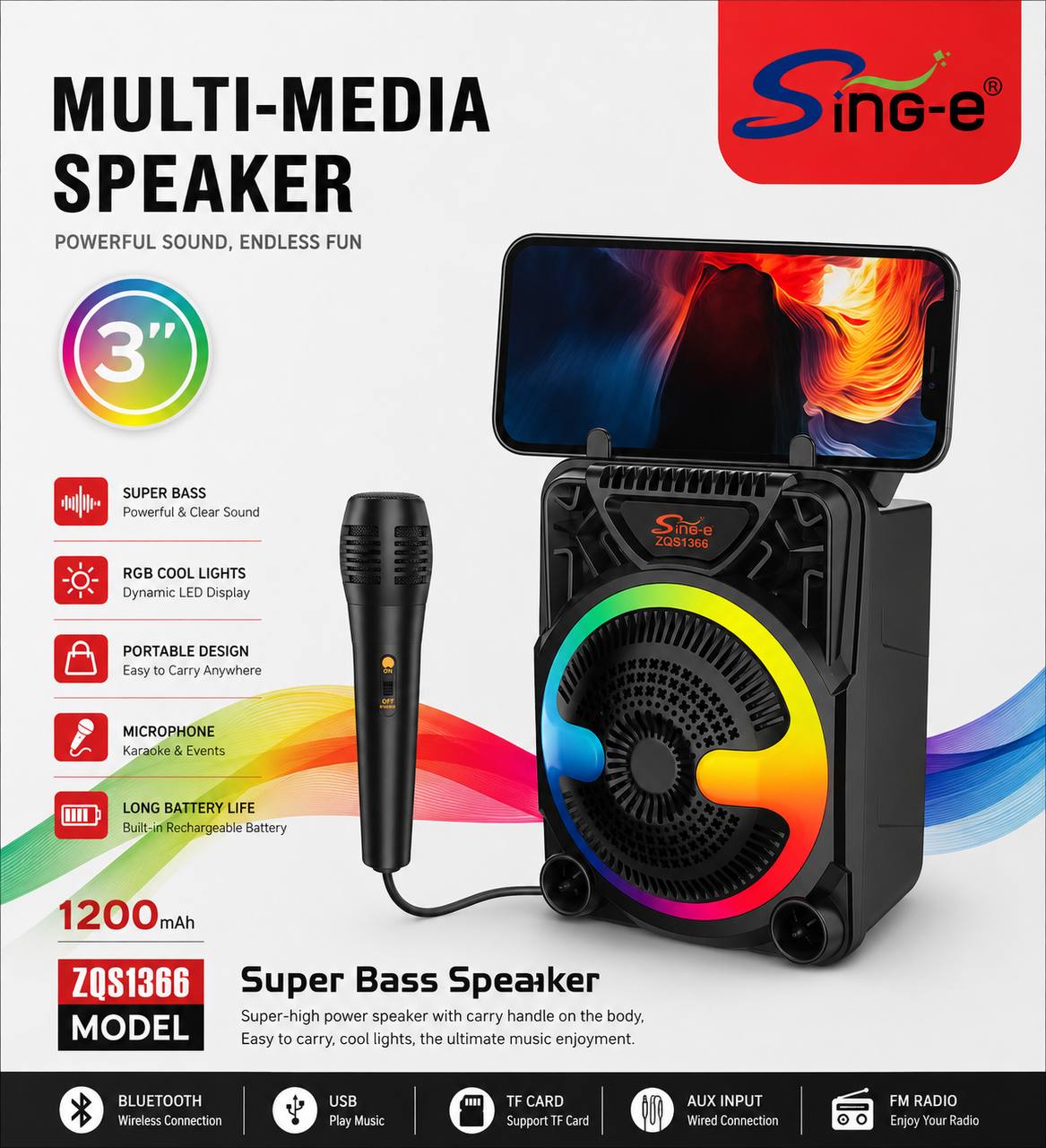 Multi-Media Speaker 1200MAH ZQS1366