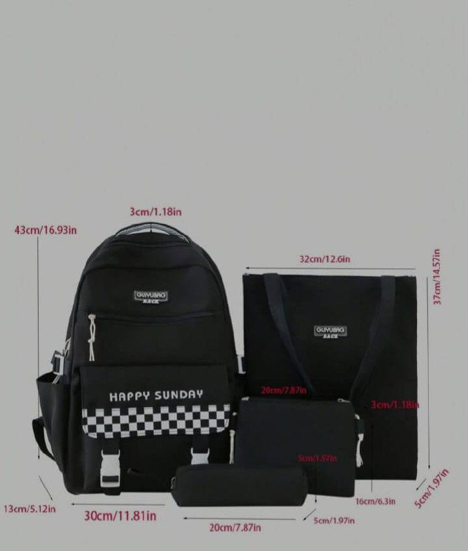 Sac dos scolaire 4pcs
