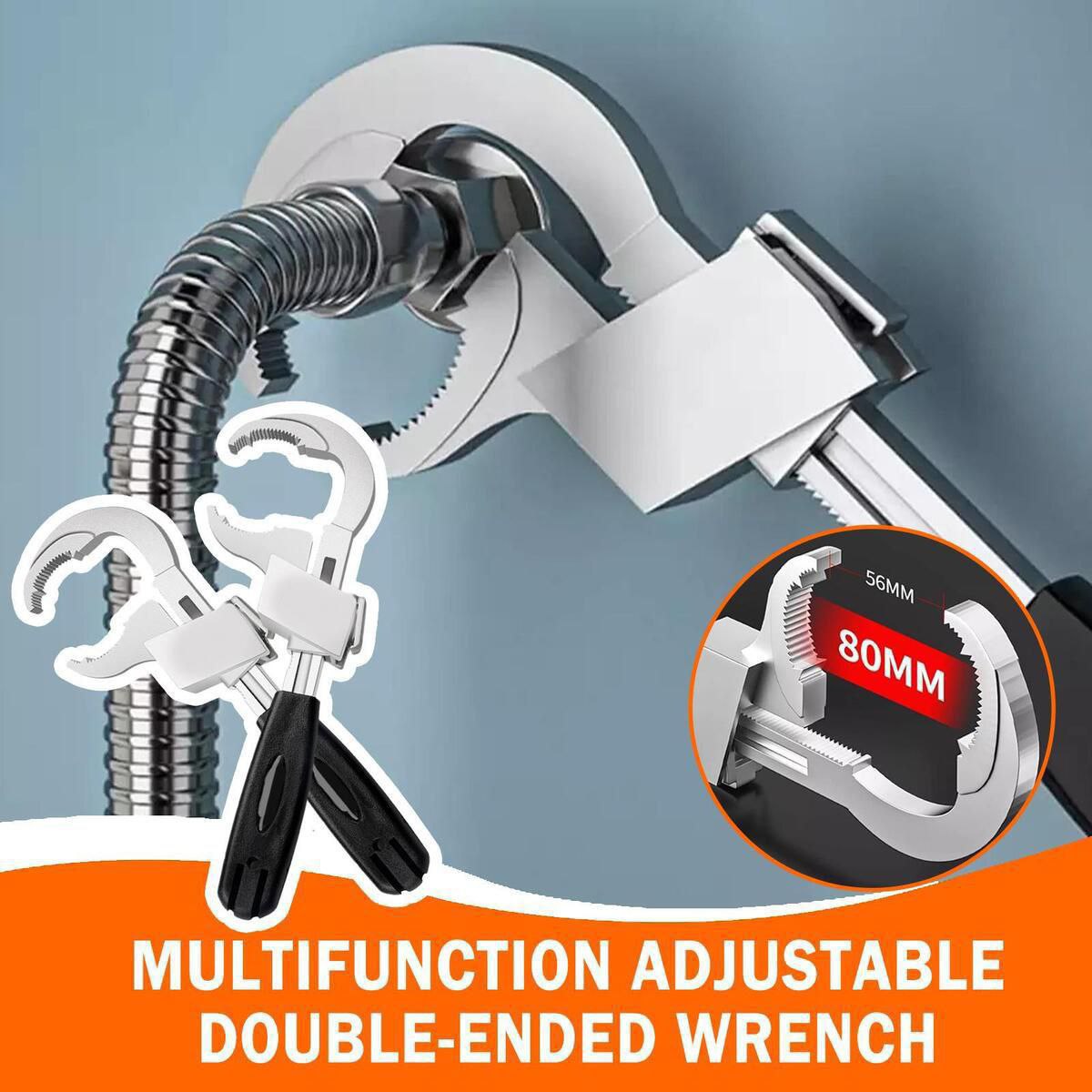 مفتاح حمام متعدد الوظائف قابل للتعديل Clé de salle de bain multifonctionnelle réglable