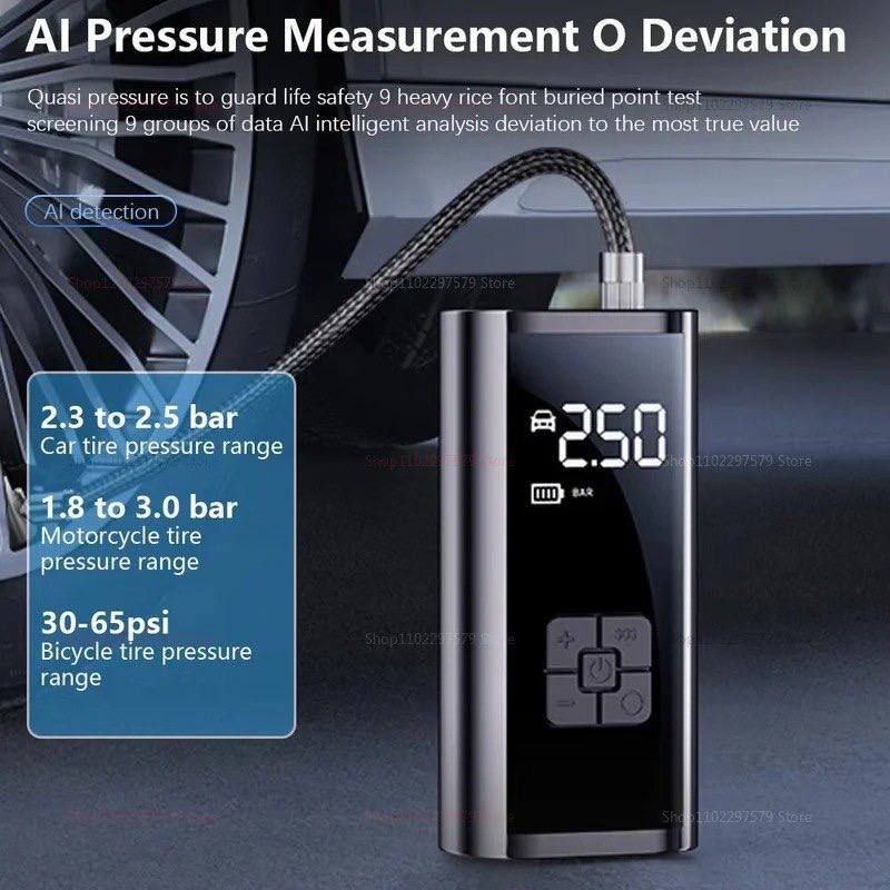 ضاغط هواء محمول قابل للشحن لإطارات السيارة 12V، 150