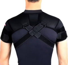 دعامة كتف مزدوجة قابلة للتعديل لتصحيح الظهر، حزام دعم الكتف Correcteur de dos double attelle d'épaule réglable