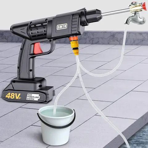 مسدس رش المياه الكهربائي القابل للشحن مع بطاريتين Pistolet  Pulvérisateur d'eau rechargeable 48 V avec double batterie