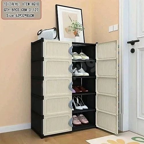 منظم الأحذية خزانة أحذية بلاستيك 5 رفوف Organisateur de chaussures, meuble à chaussures en plastique avec 5 étagères