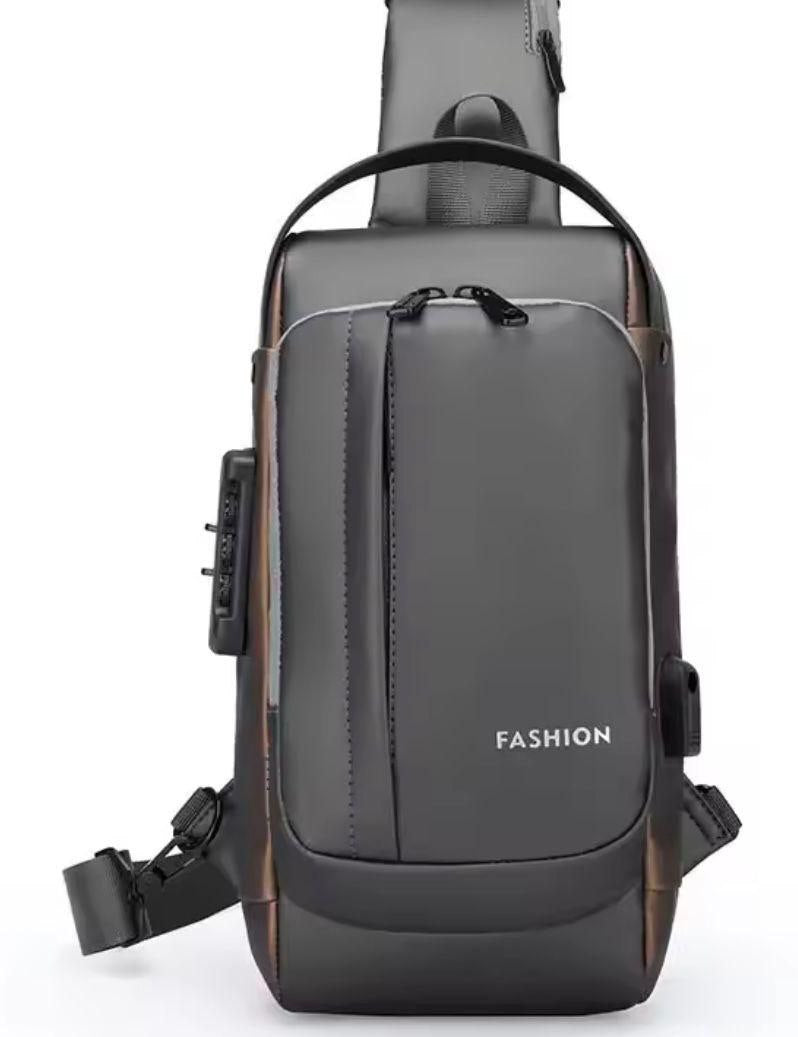 Sac à bandoulière Noir Antivol Imperméable avec Port USB حقيبة كتف سوداء مضادة للسرقة ومقاومة للماء مزودة بمنفذ USB