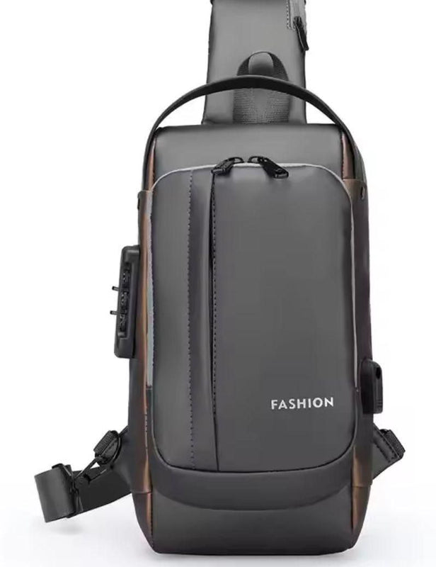 Sac à bandoulière Noir Antivol Imperméable avec Port USB حقيبة كتف سوداء مضادة للسرقة ومقاومة للماء مزودة بمنفذ USB