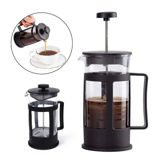 إبريق شاي سعة 300 مل وماكينة صنع قهوة فرنسية Théière et Presse à Café à Piston 300ml, Cafetière en Verre Borosilicate avec Filtre en Acier