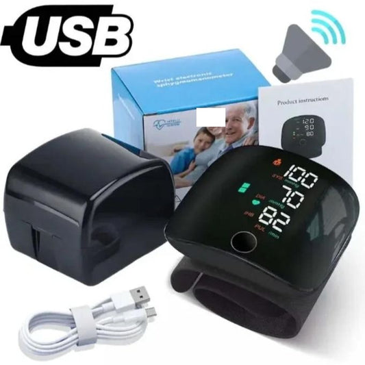 جهاز ضغط الدم الإلكتروني المحمول القابل لإعادة الشحن  Tensiomètre Électronique de Poignet Portable rechargeable tactile rétroéclairé