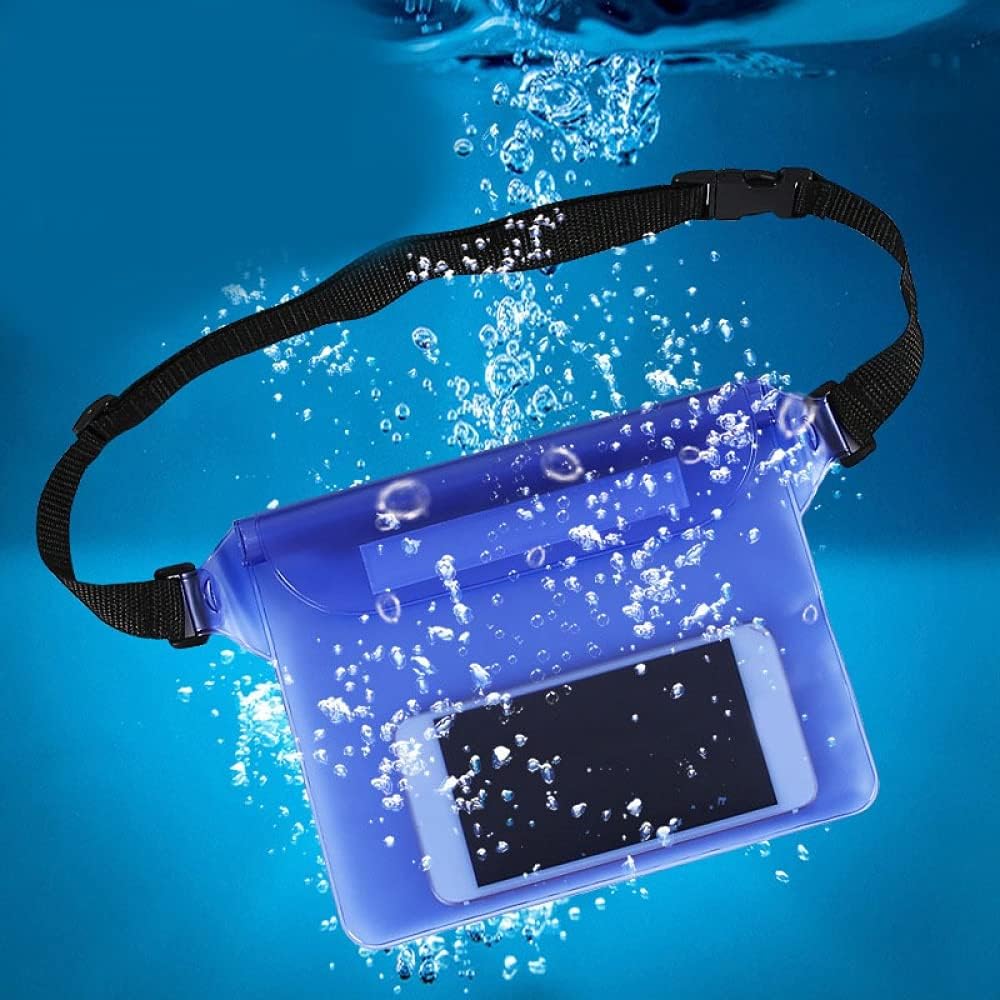 Pochette étanche pour la natation avec ceinture ajustable et protection tactile pour téléphone portable حقيبة سباحة مقاومة للماء مع حزام خصر قابل للتعديل، وغطاء هاتف محمول