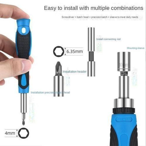 مجموعة رؤوس مفك البراغي والمقبس مع السقاطة kit d'embouts de tournevis et de douilles avec un cliquet
