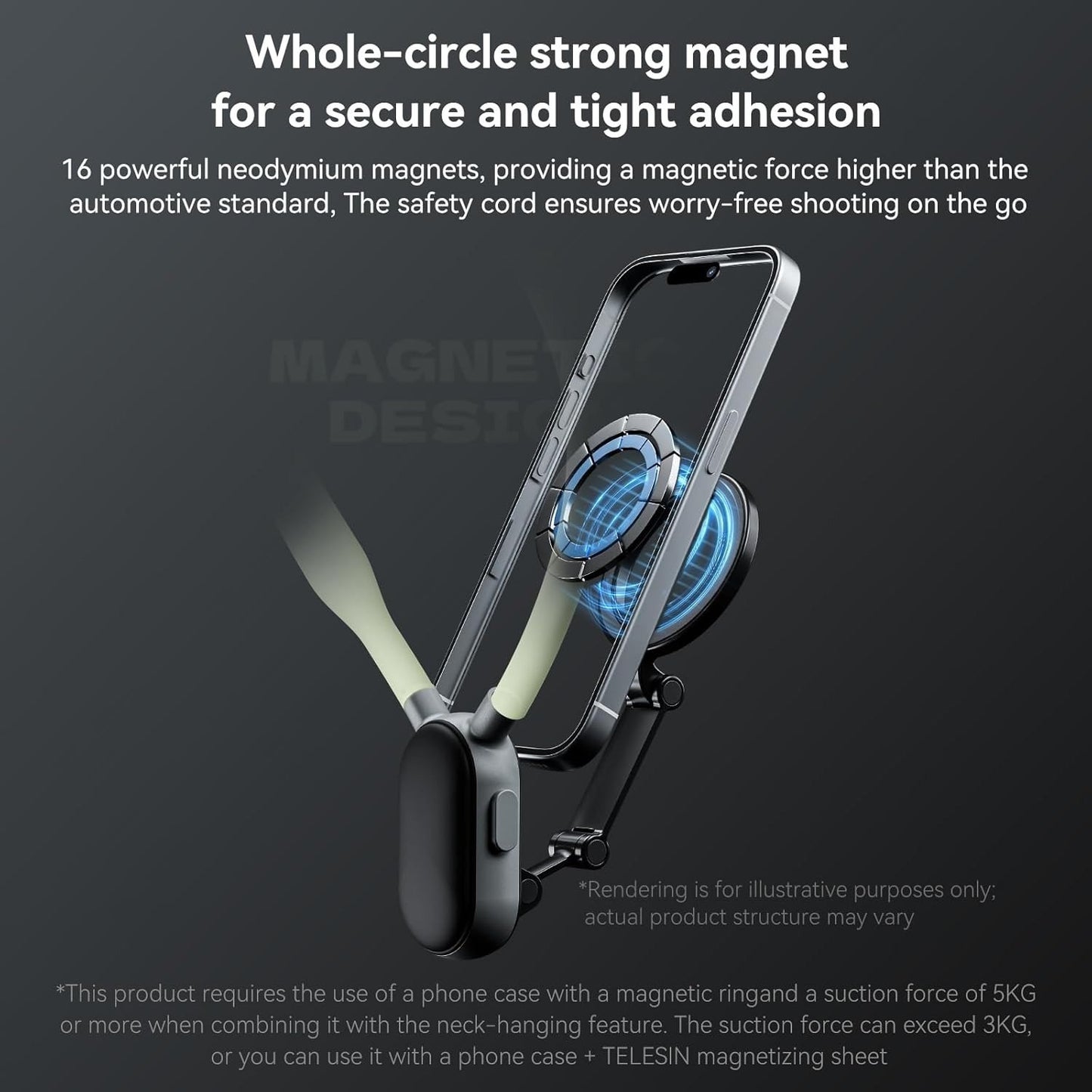 حامل مغناطيسي للرقبة للهاتف Support magnétique suspendu au cou pour téléphone