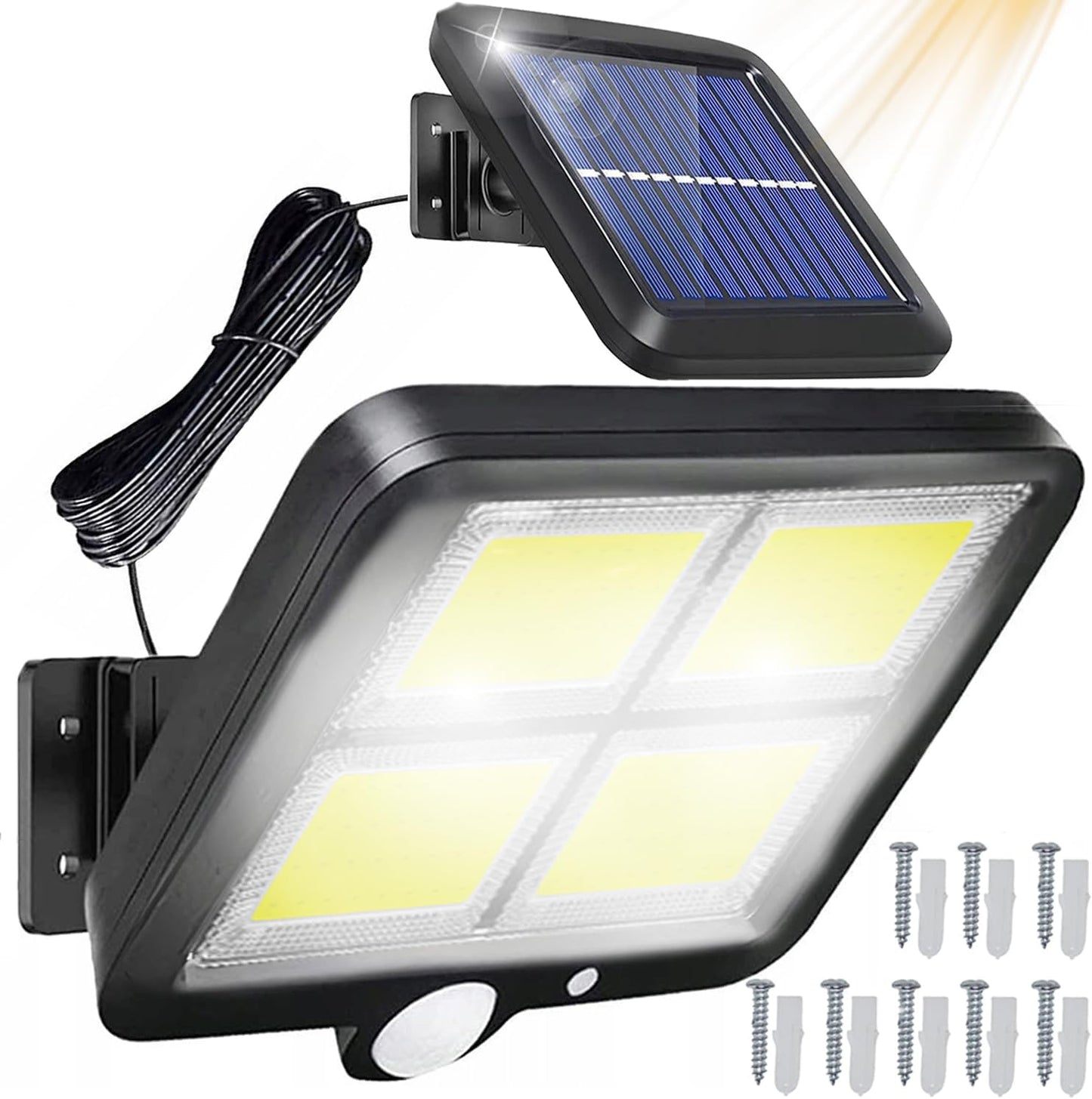 ضوء الجدار الشمسي ضوء ماء الطوارئ Solar sensor light  Lampes solaires d'extérieur avec détecteur de mouvement,128 LED