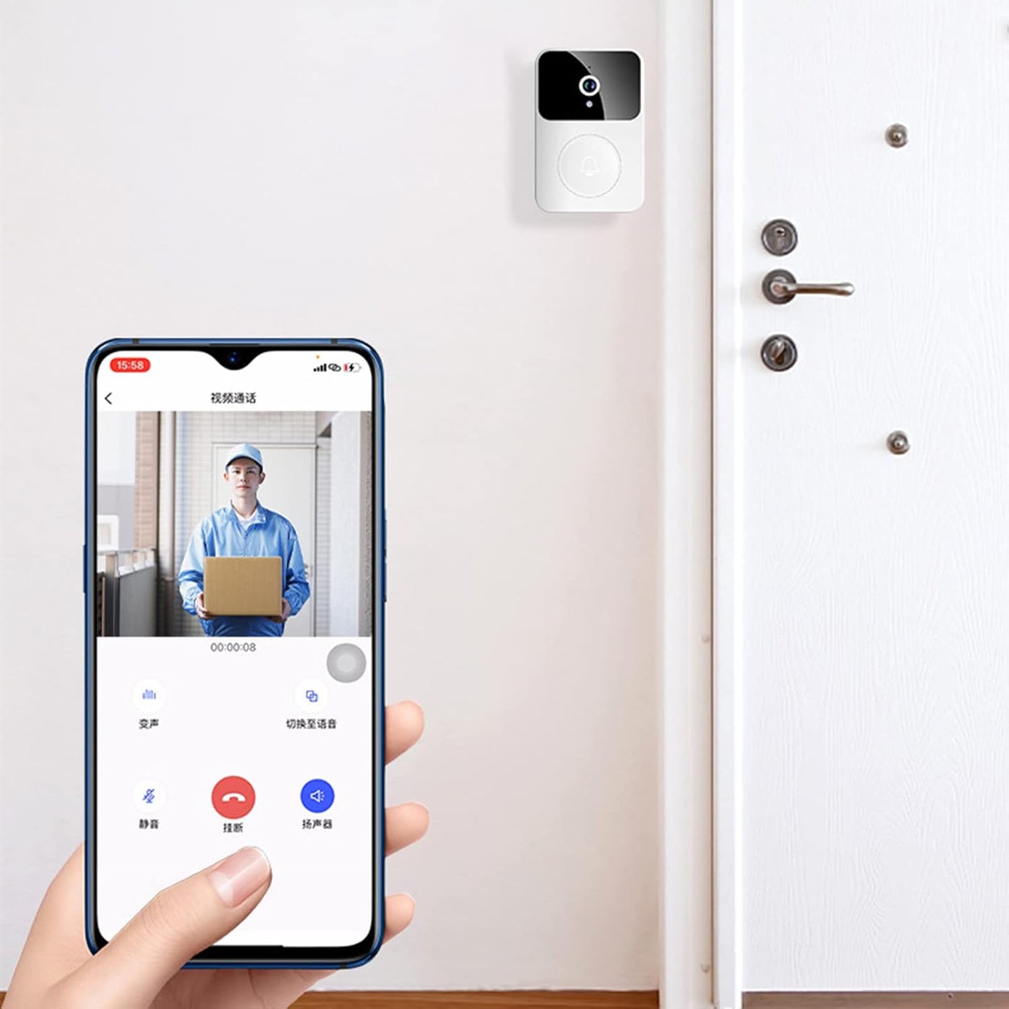 كاميرا جرس باب مراقبة المنزل Caméra sonnette vidéo surveillance maison