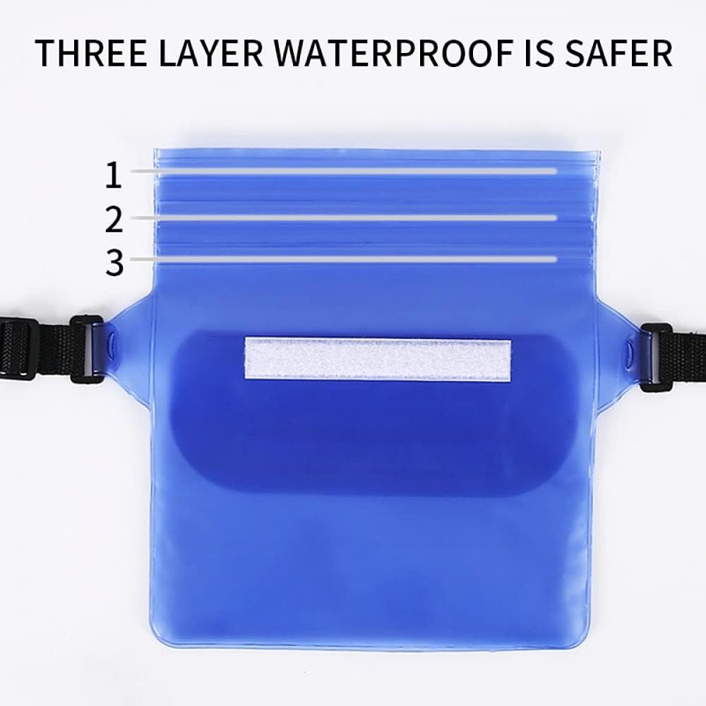 Pochette étanche pour la natation avec ceinture ajustable et protection tactile pour téléphone portable حقيبة سباحة مقاومة للماء مع حزام خصر قابل للتعديل، وغطاء هاتف محمول