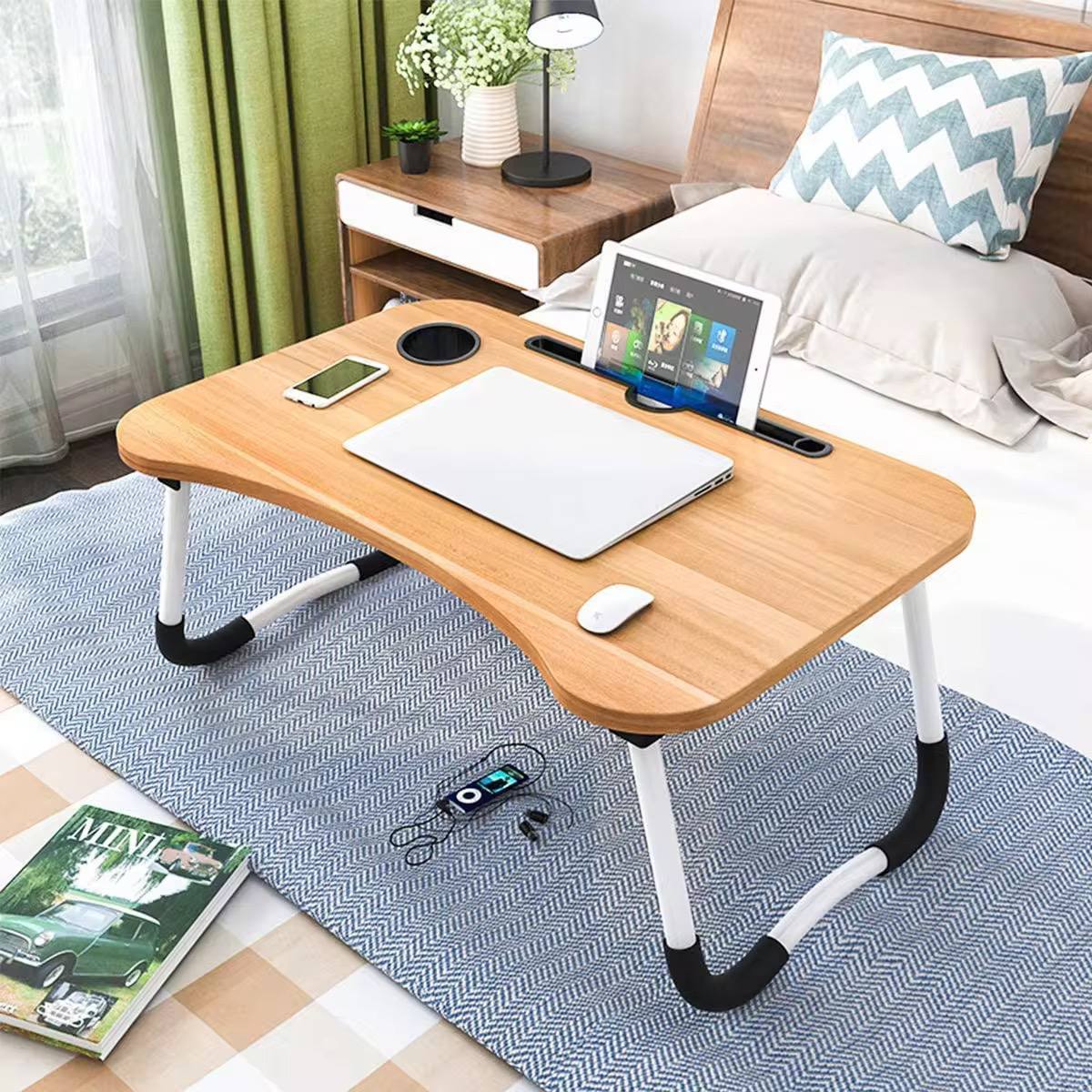 Table de lit pour ordinateur portable, bureau pliable et portable