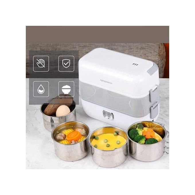 طباخ بخار كهربائي  lunch box gris Cuiseur à vapeur électrique boîte a isolation thermique